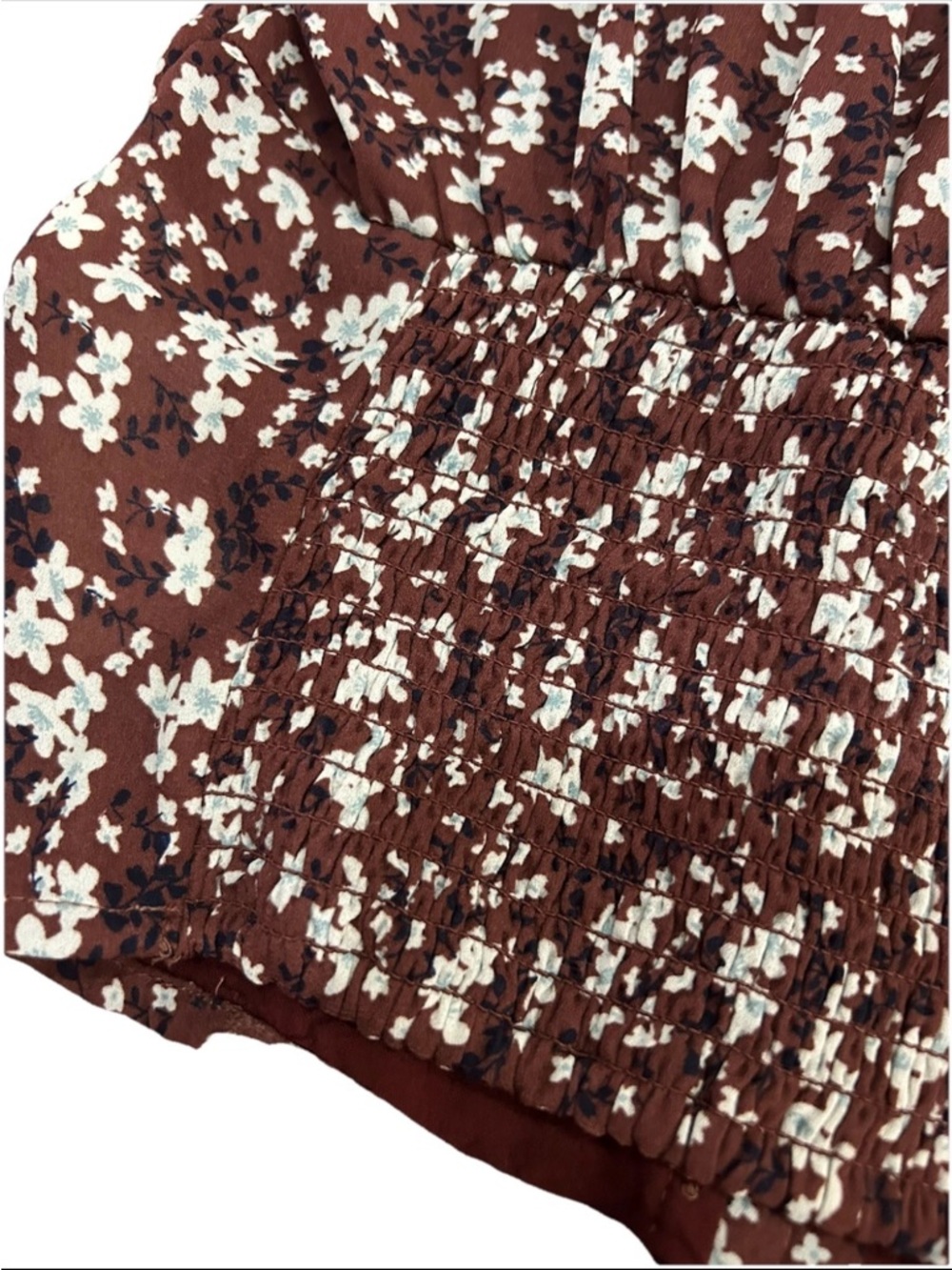 Abercrombie & Fitch Brown Floral Button Front Top - Picture 4 of 6